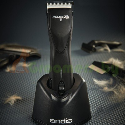 Andis - Pulse ZR II Clipper Vet Pack - профессиональная 5-скоростная беспроводная машинка с двумя аккумуляторами и лезвием CeramicEdge No 40 (0,25 мм)