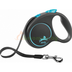 Поводок-рулетка Flexi Black Design  L 5 м 50 кг лента синий