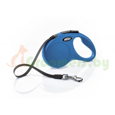 Поводок-рулетка Flexi New Classic L 8 м 50 кг ремень blue