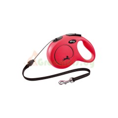 Поводок-рулетка Flexi New Classic M 8 м 20 кг трос красный