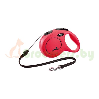 Поводок-рулетка Flexi New Classic M 8 м 20 кг трос красный
