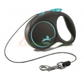 Поводок-рулетка для собак Flexi Black Design XS 3 м 8 кг трос, синий