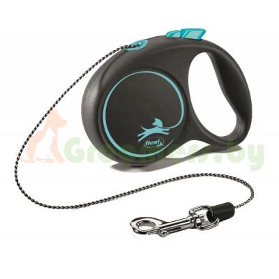Поводок-рулетка для собак Flexi Black Design XS 3 м 8 кг трос, синий