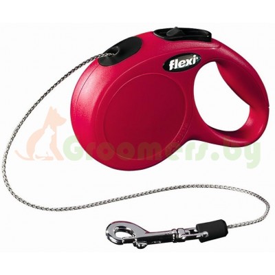 Поводок-рулетка Flexi New Classic трос S 5m 12 kg красный