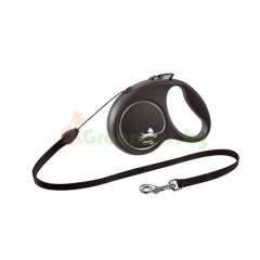 Поводок-рулетка Flexi Black Design S 5 м 12 кг трос серебро