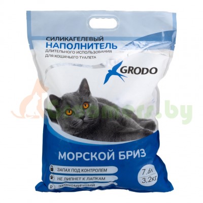 Силикагелевый наполнитель Grodo "морской бриз" 7,6 л