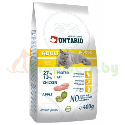 ONTARIO корм для домашних кошек с цыпленком (Adult Indoor)