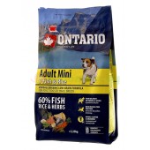 ONTARIO корм для собак малых пород с 7 видами рыбы и рисом (Adult Mini 7 Fish & Rice)
