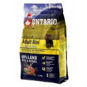 ONTARIO корм для собак малых пород с ягненком и рисом (Adult Mini Lamb & Rice & Rice)