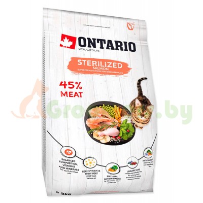 ONTARIO корм для стерилизованных кошек с лососем (Ontario Cat Sterilised Salmon)