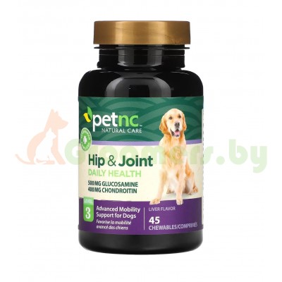 petnc NATURAL CARE, добавка для бедер и суставов, уровень 3, со вкусом печени, 45 жевательных таблеток