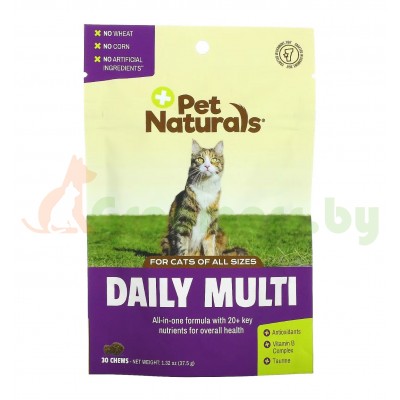 Pet Naturals, Ежедневный мультивитамин, для кошек, 30 жевательных таблеток, 1.32 унции (37.5 г)