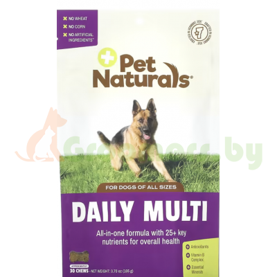 Pet Naturals, Ежедневный мультивитамин, для собак, 30 жевательных таблеток, 3,70 унции (105 г)