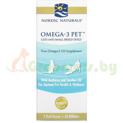 Nordic Naturals, Омега-3 для питомцев, для кошек и небольших собак, 2 жидких унции (60 мл)