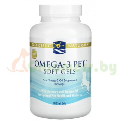 Nordic Naturals, Omega-3 Pet, для собак, 180 капсул